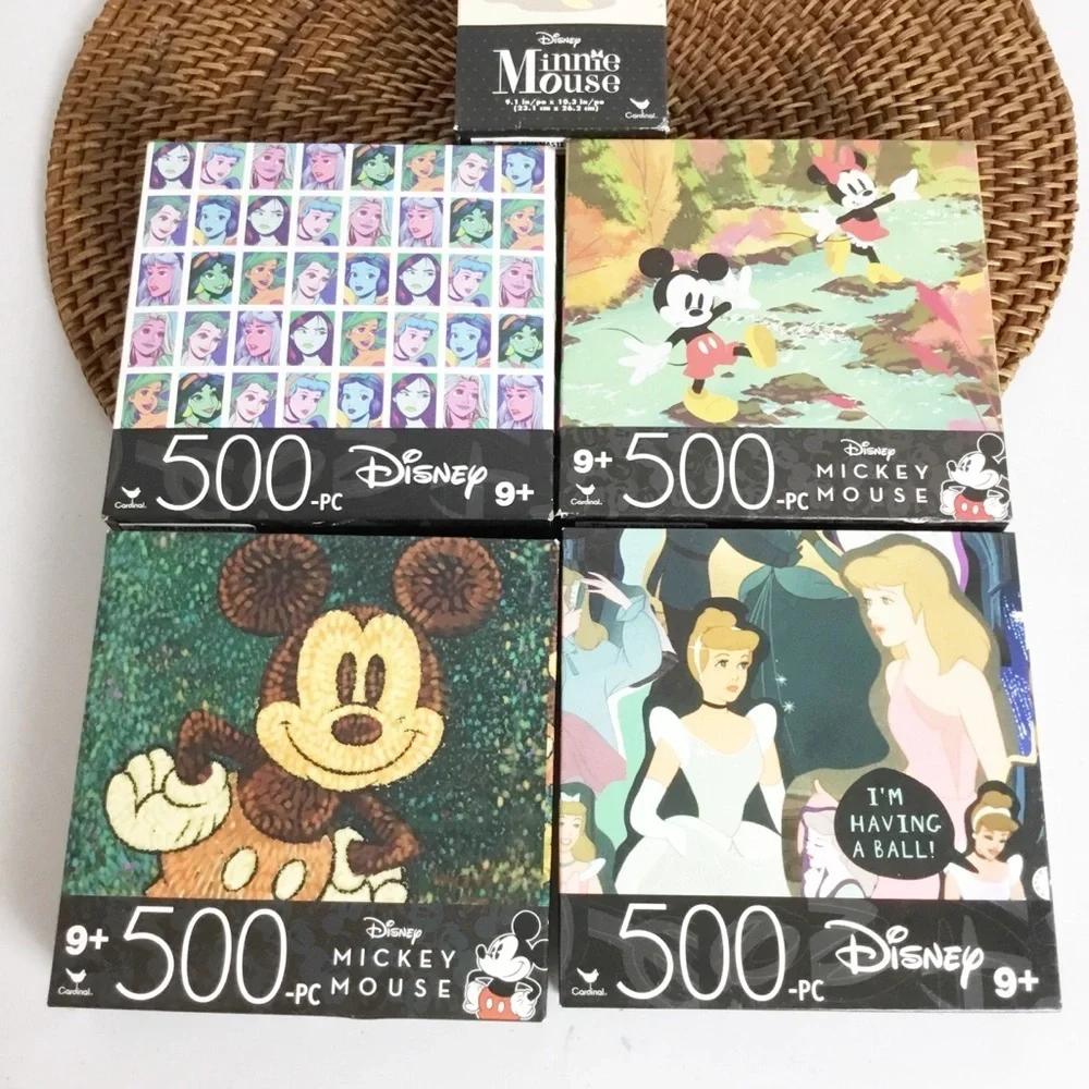Disney Lot Of 5 New Puzzles Minnie Mickey Cinderella Princesses Ariel